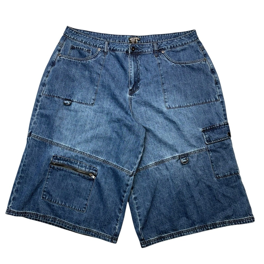 Hot Topic Womens Cropped Jeans 22 Dark Wash Straight Wide Leg Denim Capri